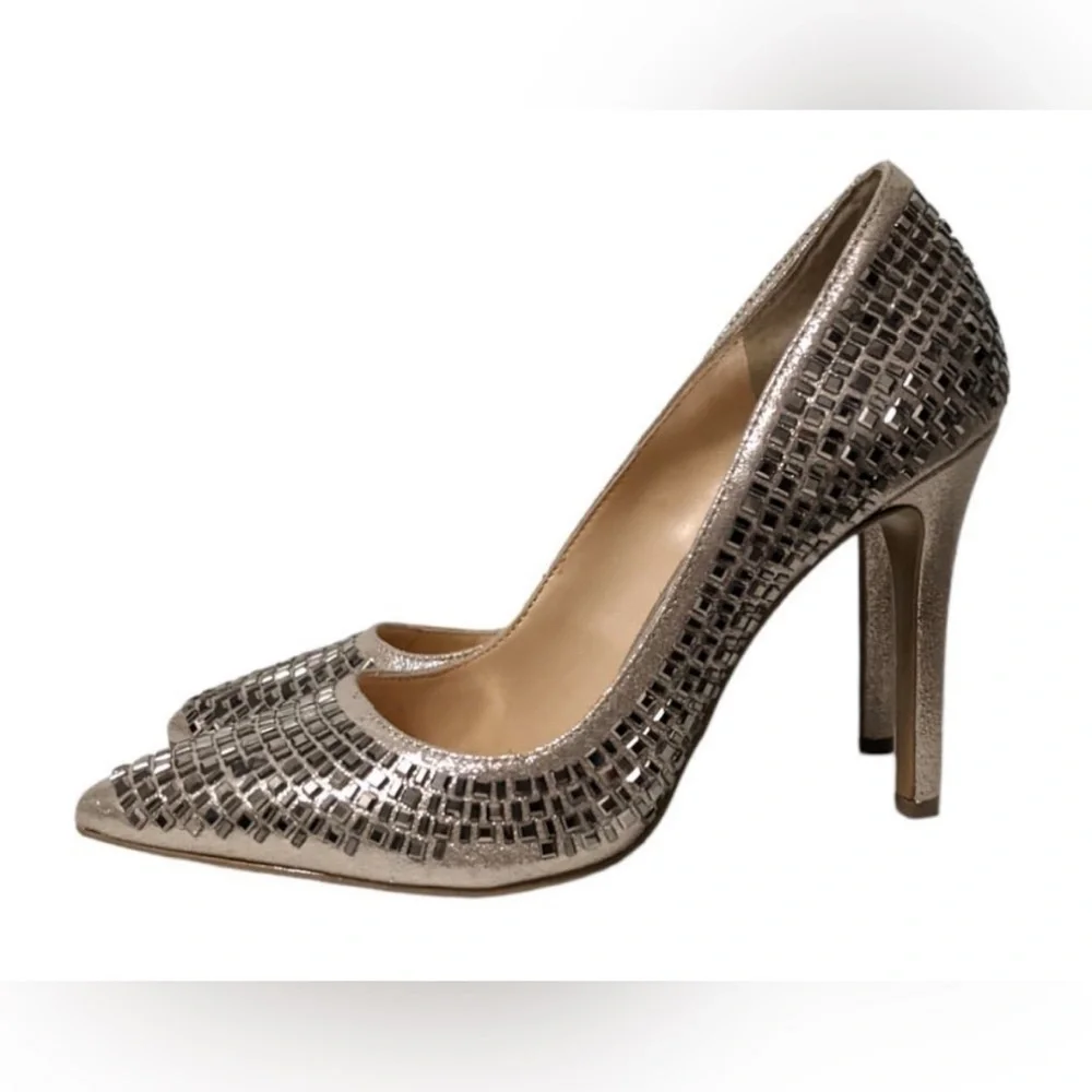 Jessica Simpson Claya Metal Pump Gold Pewter 8.5